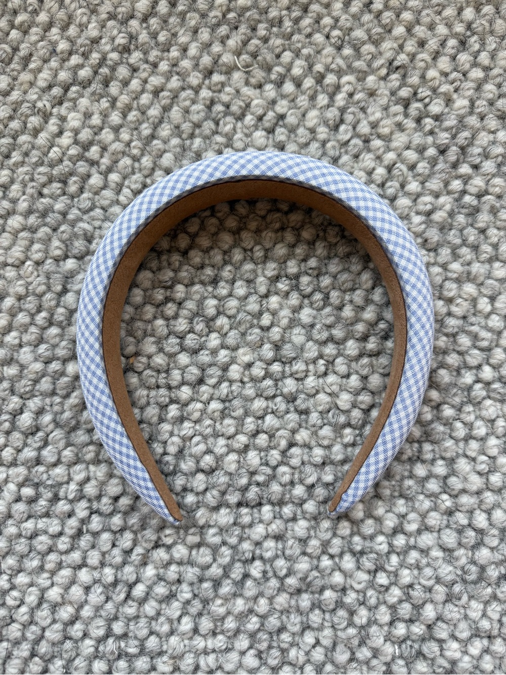 Padded Blue Gingham Headband